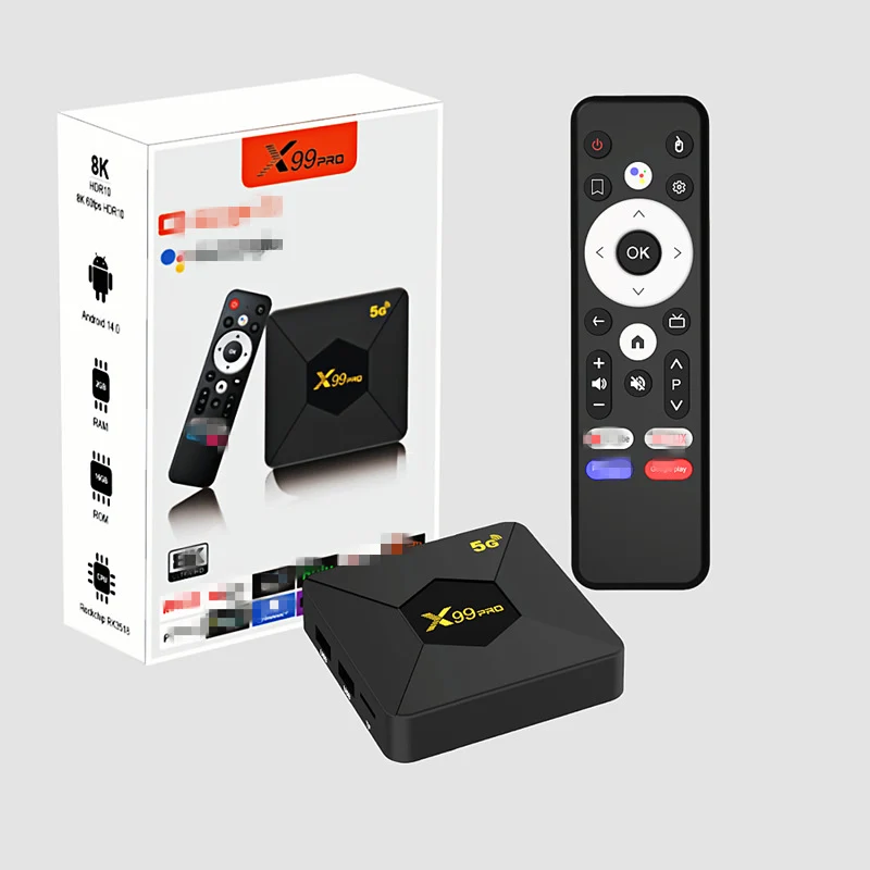 Box Android TV X99 Pro - RK3518 - Wi-Fi - HDMI - HD - Prise EU/US/UK/AU