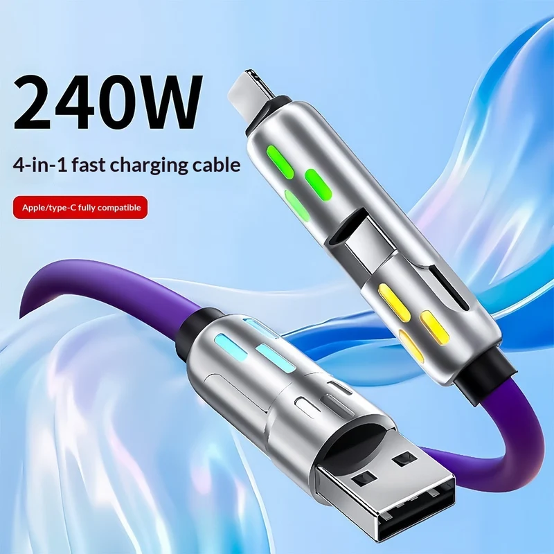 Colorful Breathing Light Column 4-in-1 Data Cable