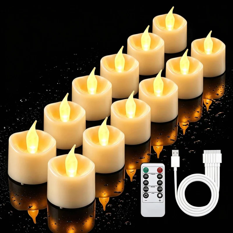 cimetech 12 Bougie Chauffe Plat Bougies Led avec Minuterie Telecommande
