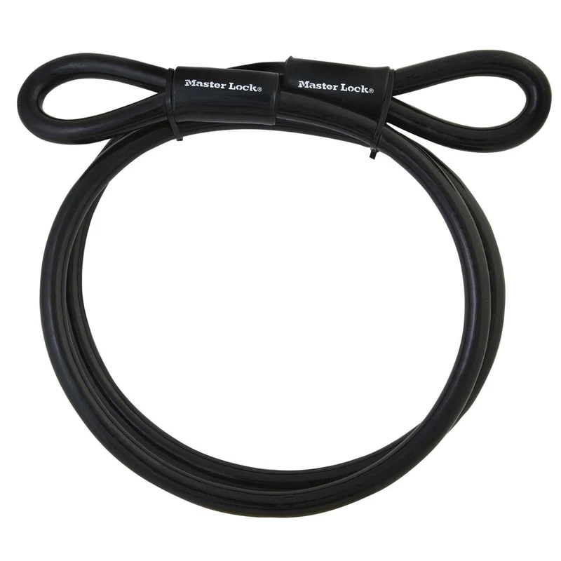 4,5m long x 10mm diameter looped end cable; black