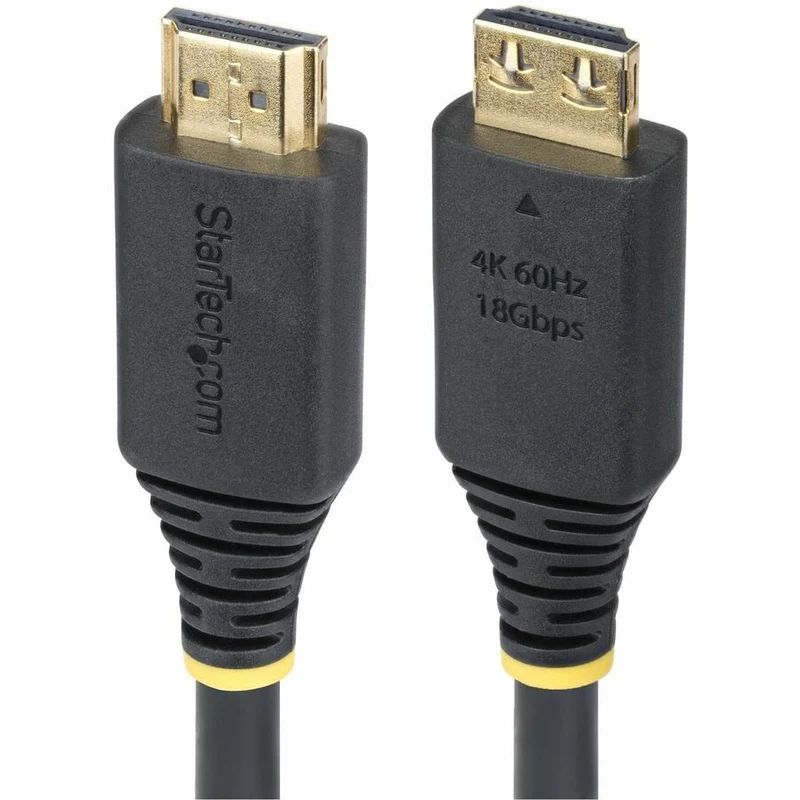 Câble HDMI haute vitesse StarTech.com de 8 m (2.4 pi) avec connecteurs Gripping, 4K 60 Hz/1440p 144 Hz, 18 Gbit/s, câble HDMI 2.0 UHD, gaine TPE HDMI2-CABLE-GRIP-8F