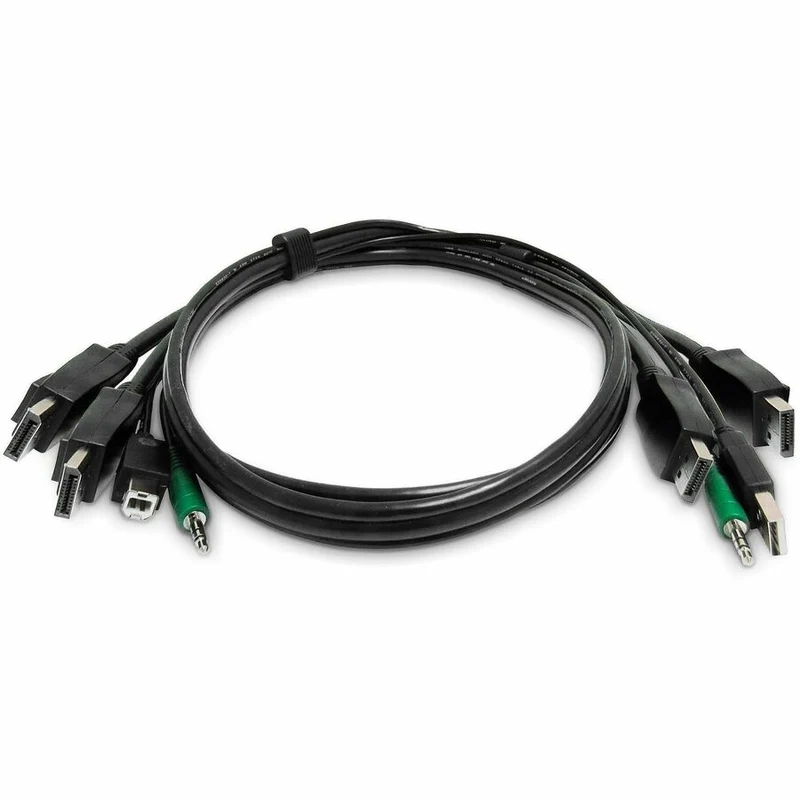 Câble KVM double DisplayPort StarTech.com de 1.8 m (6 pi), 2 ports USB 2.0, audio 3.5 mm, câble combo universel pour commutateurs KVM, TAA SK2DPMMKVM06-TAA-2U