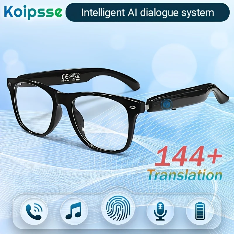 KOIPSSE Lunettes Audio Intelligentes IA Sans Fil V5.4 - HIFI & Controle Tactile