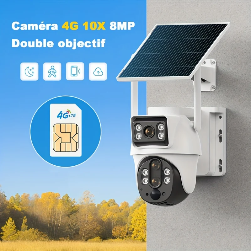 Caméra 4G XIAOVV Zoom 10X Double Objectif Vision Nocturne