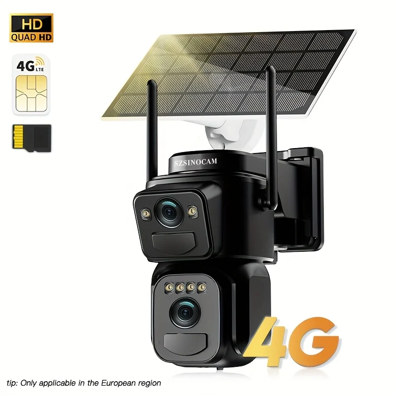 Caméra Solaire WiFi/4G 1920P Double Objectif avec Rotation