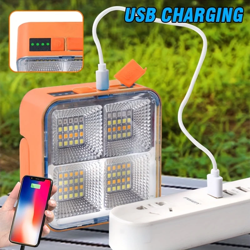 Lampe de Travail LED Portable Rechargeable Multifonction - Crochet Magnetique Lumiere Clignotante Peche Camping
