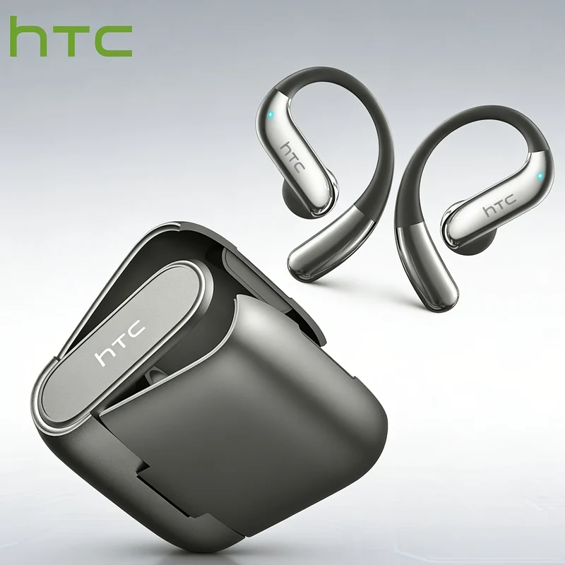 Ecouteurs Sans Fil HTC NE23 Intra-Auriculaires Dos Ouvert Micro Condensateur USB-C Batterie 400mAh Etui Charge 48h Autonomie