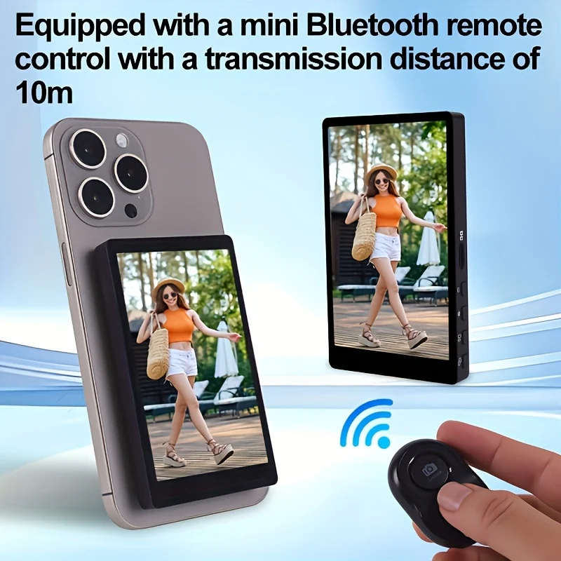 Ecran VLOG Magnetique Selfie Monitor IPS Haut-Parleur Integre - iPhone Android Streaming