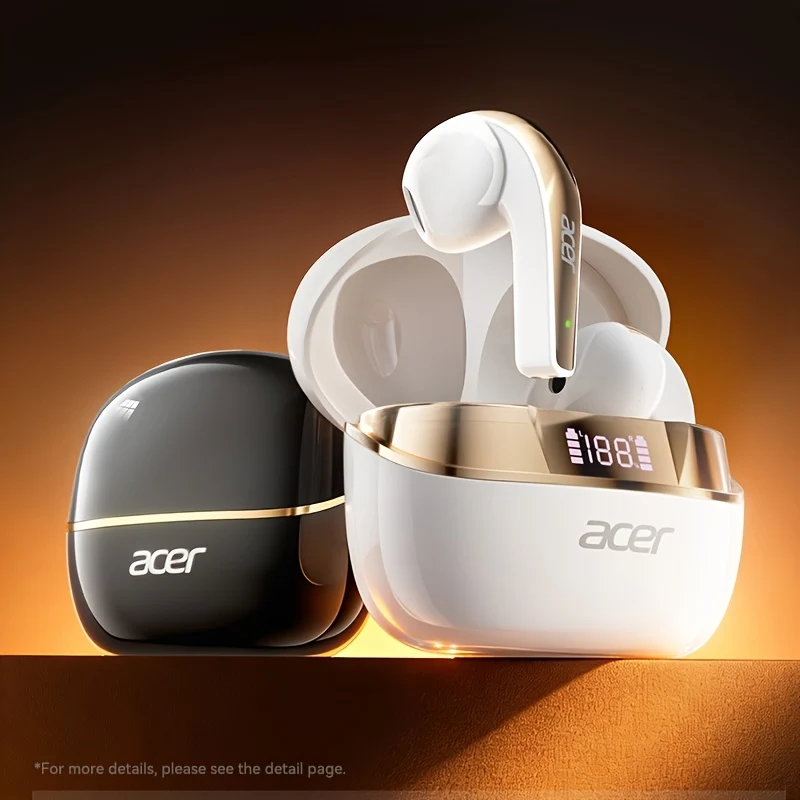 Ecouteurs Sans Fil Acer - Tactiles, Réduction de Bruit, Affichage Numérique, Micro Capacitif, USB-C