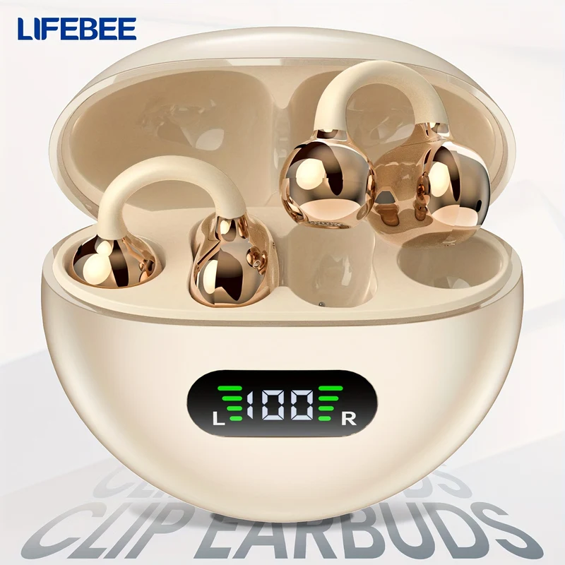 Ecouteurs Clip Oreille Sans Fil LIFEBEE - Sport, Micro Integre, Charge USB-C, 3 Couleurs