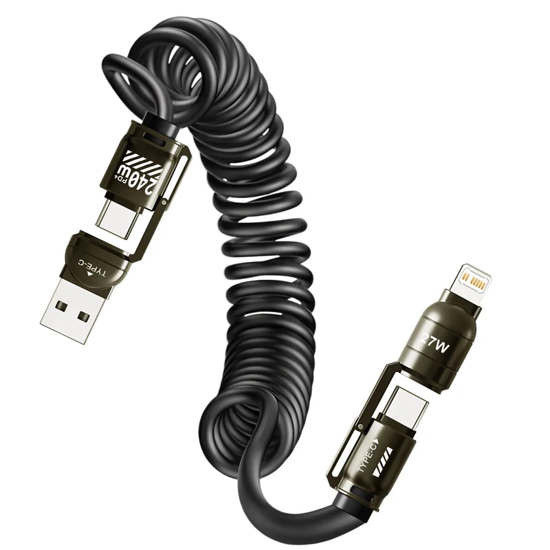 Câble Voiture Multi-Connecteurs 240W Charge Ultra-Rapide