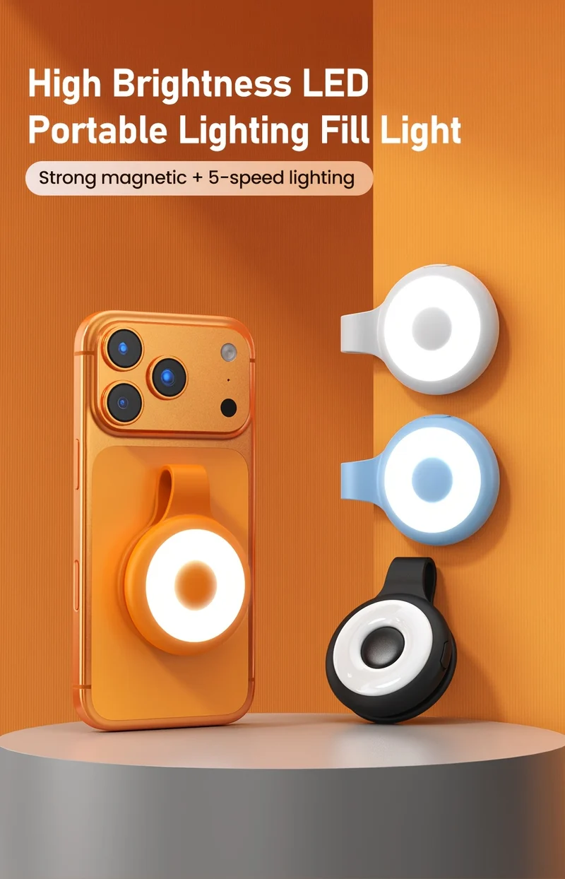 Mini Lumière LED Selfie Portable - Rechargeable USB, Réglage Multi-Niveaux