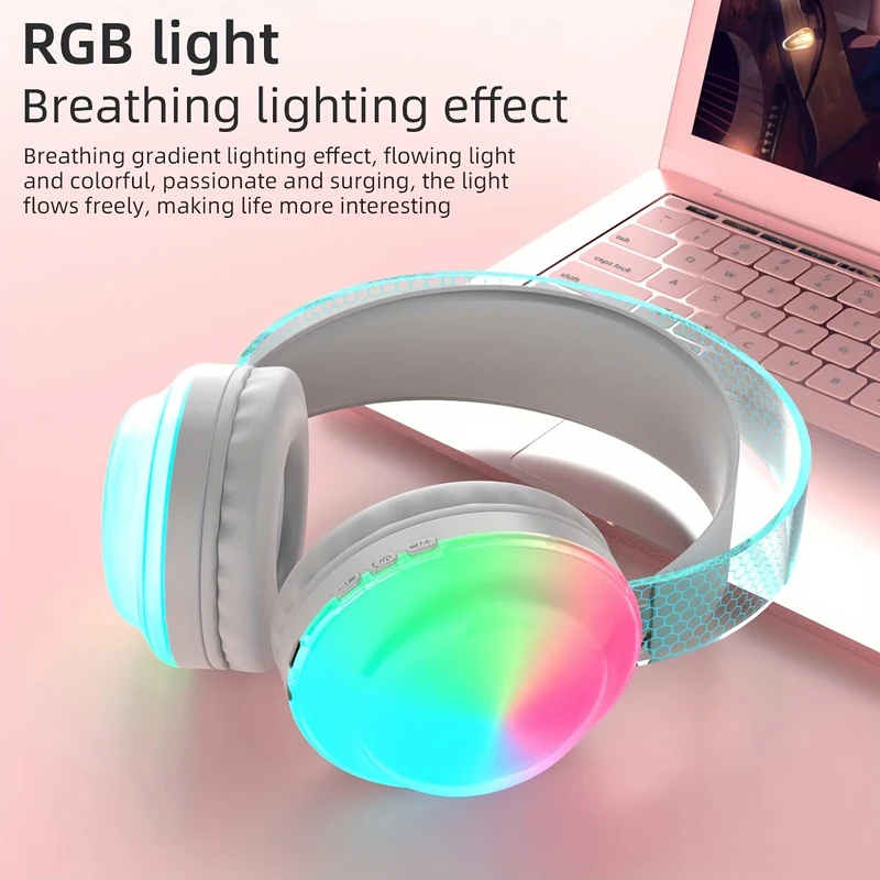 Casque Bluetooth 5.3 Léger Avec Micro Intégré Et LED