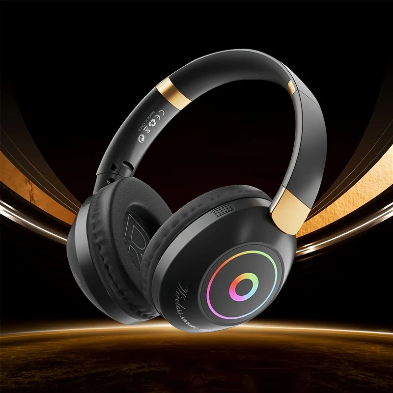 Casque Sans Fil Pliable LED pour Gaming et Musique