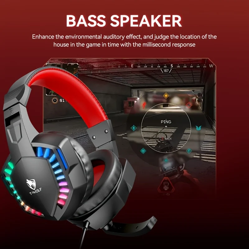 Casque Gaming Filaire RGB Léger et Élégant avec Jack 3,5mm