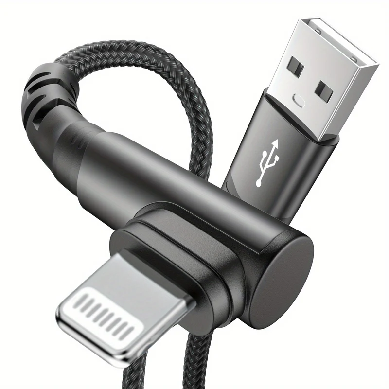 Câble USB Lightning 90° 20W Nylon Tressé Hihowin