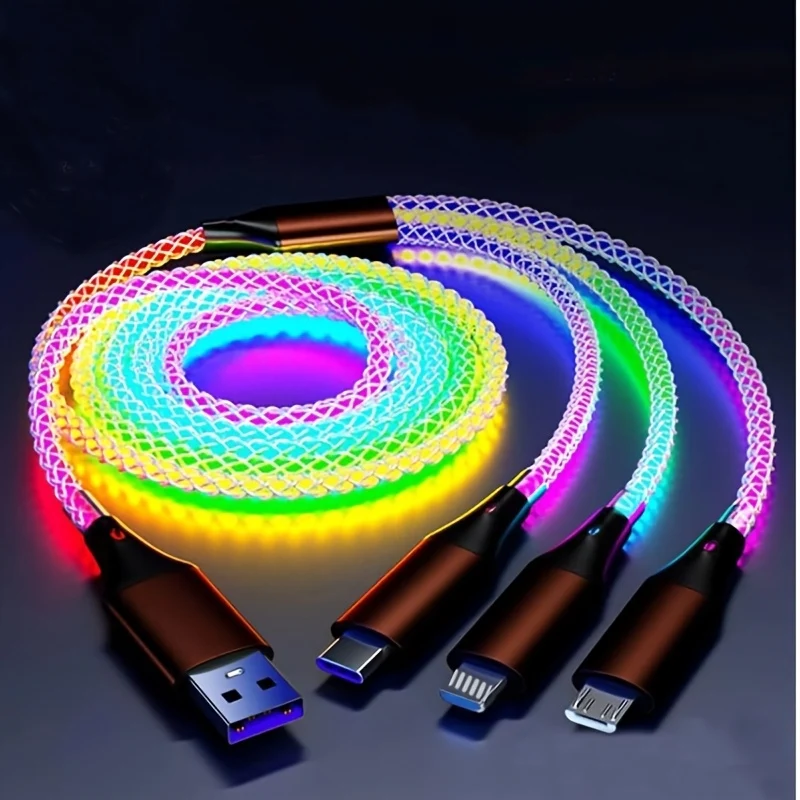 Câble Charge USB-C Vers Lightning 3-en-1 Durable 120cm