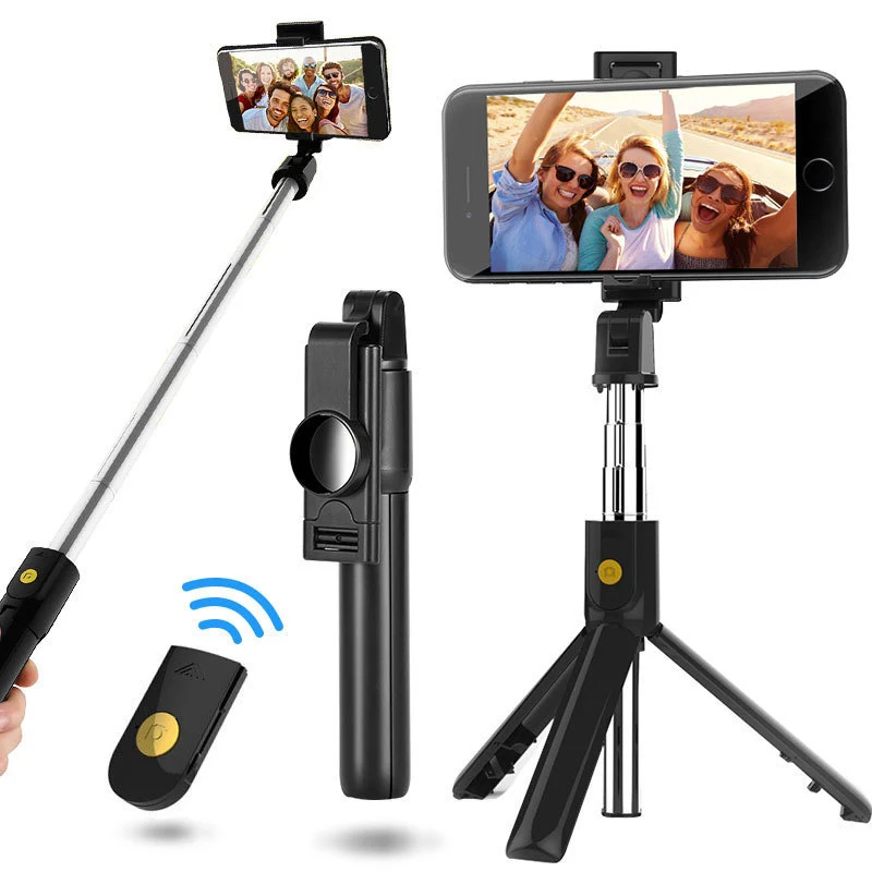 Trépied Selfie Stabilisateur avec Télécommande Bluetooth — Compatible iPhone, 2 Coloris