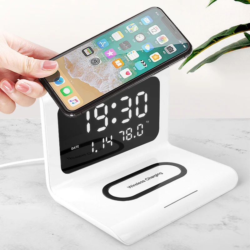 Chargeur Sans Fil Rapide Anti-Surchauffe Blanc & Noir