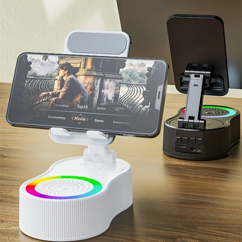 Enceinte Bluetooth 3 en 1 — Enceinte + Chargeur + Support Téléphone, Blanc & Noir