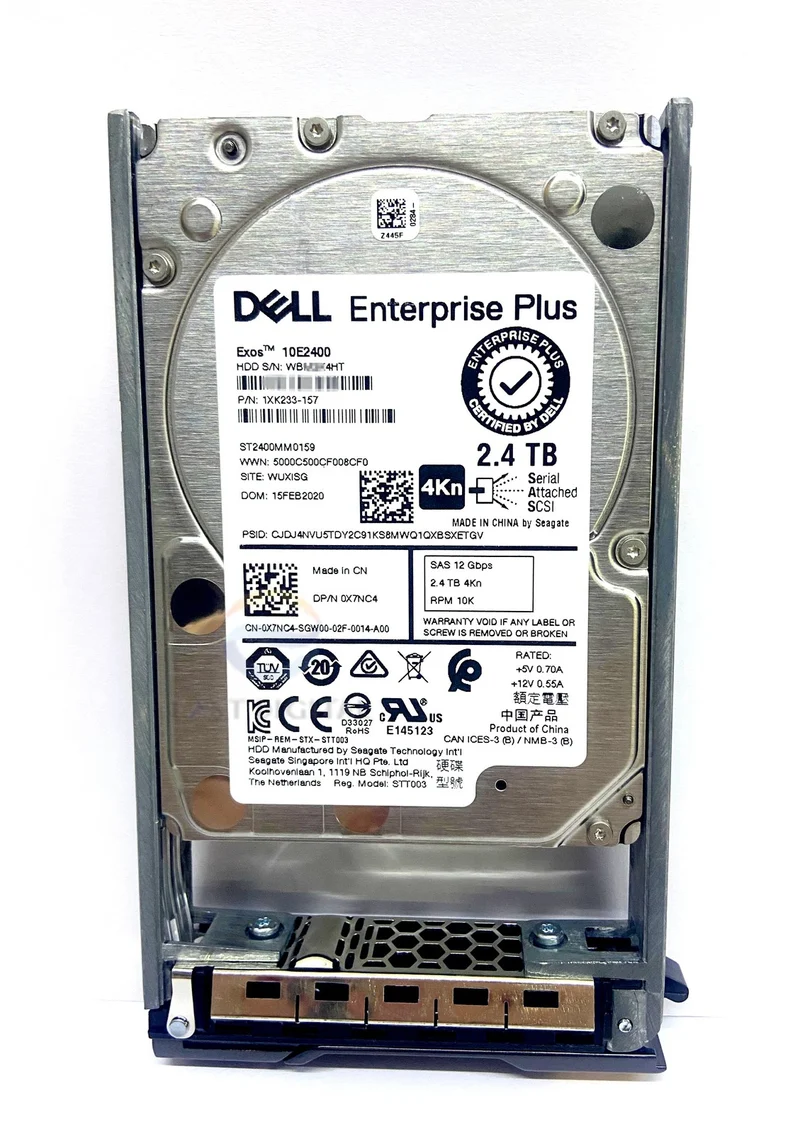 0X7NC4 Dell Compellent ST2400MM0159 2.4TB 2.5" 10K SAS 12Gb 4Kn HDD 0VR858 Tray