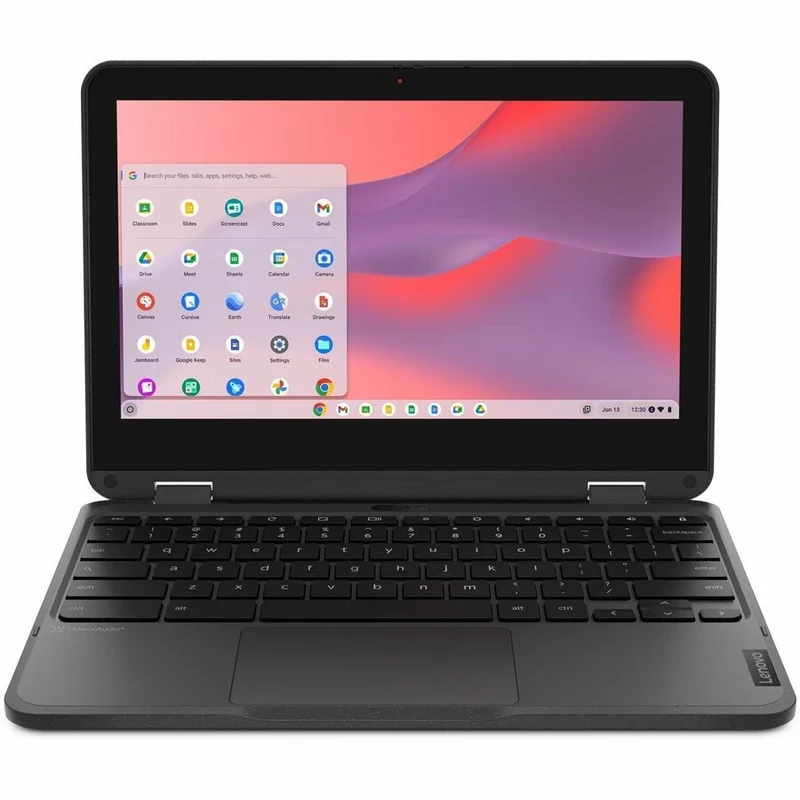 Chromebook Lenovo 500e Gen 4s 83N80001US 11.6" tactile convertible 2 en 1 - HD - Intel N-Series N250 - 8 Go - 64 Go de mémoire flash - Clavier anglais - Gris 83N80001US