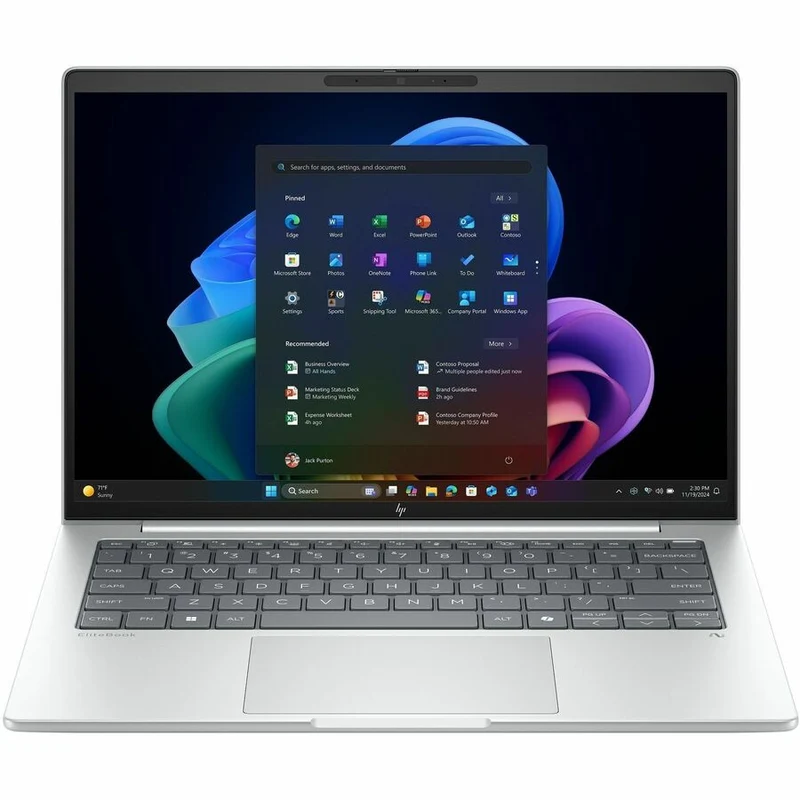 Ordinateur portable HP EliteBook 8 G1i 14" à écran tactile - WUXGA - Intel Core Ultra 7 258V - 32 Go - SSD 512 Go - Clavier anglais - Aluminium argent glacier BG7N6UT#ABA