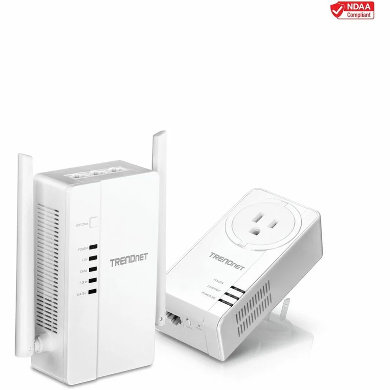 TRENDnet Wi-Fi Everywhere Kit de point d'accès sans fil CPL 1200 AV2 double bande AC1200, comprend 1 x TPL-430AP et 1 x TPL-423E, 3 x ports Gigabit, installation facile, blanc, TPL-430APK TPL-430APK