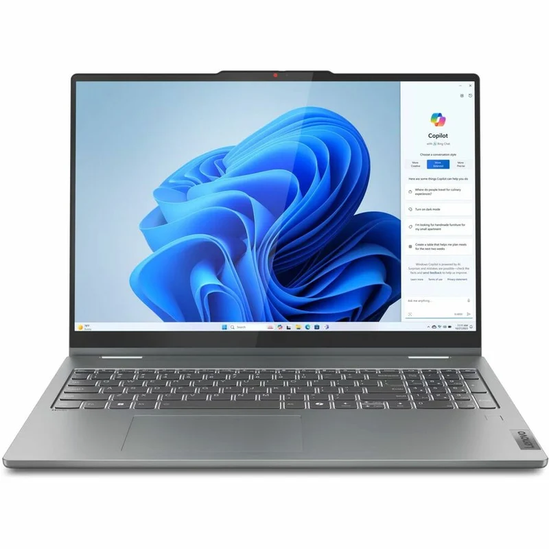 Lenovo IdeaPad 5 16AHP9 83DS0001CF Ordinateur portable convertible 16 en 406.40 tactile 2" (1 mm) - WUXGA - AMD Ryzen 5 8645HS - 16 Go - SSD 512 Go - Clavier français, anglais - Luna Gray 83DS0001CF