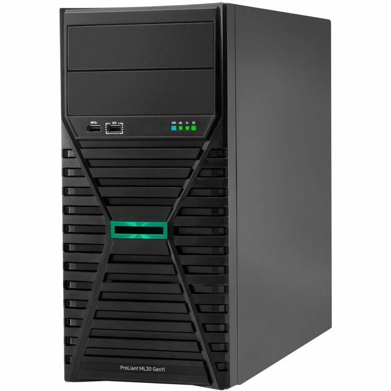 Serveur tour HPE ProLiant ML30 G11 4U - 1 x Intel Xeon E-2434 3.40 GHz - 32 Go de RAM - Disque dur 4 To - (2 x 2 To) Configuration du disque dur - Serial ATA/600, SAS 12 Gb/s, Contrôleur NVMe P72996-005