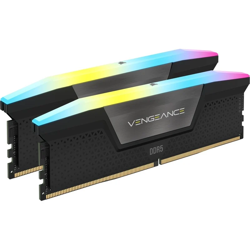 Kit de mémoire Corsair Vengeance RGB 32 Go (2 x 16 Go) DDR5 DRAM 6400 36 MHz C32 - Noir CMH5GX2M6400B36CXNUMX