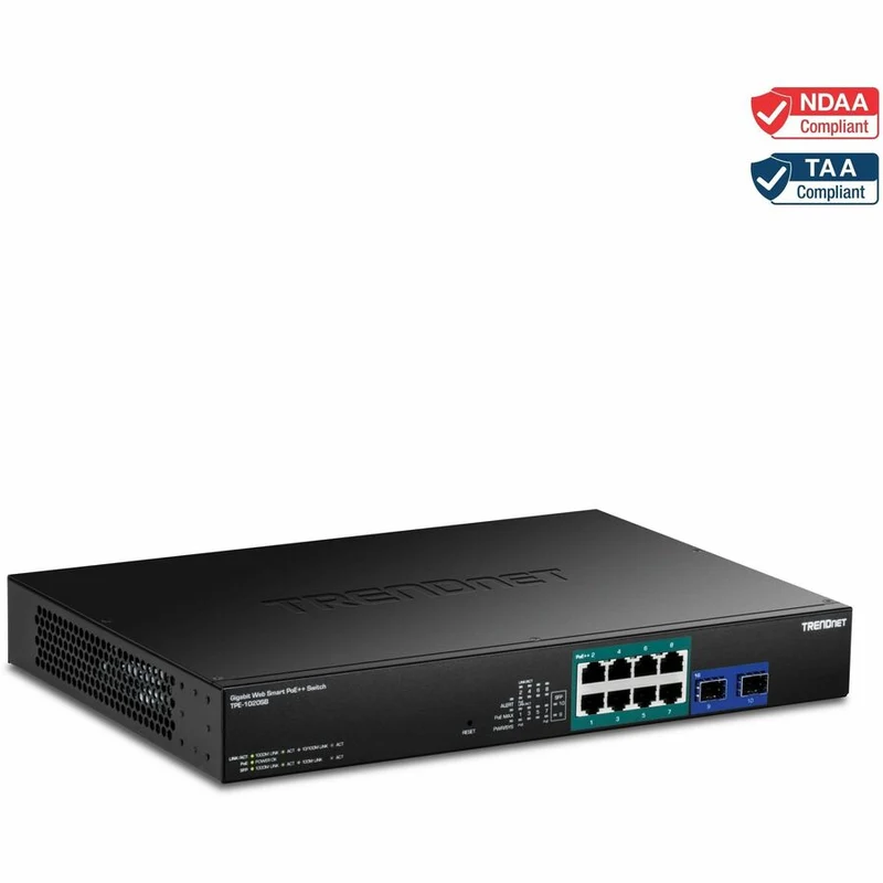 Commutateur Web Smart PoE++ Gigabit 10 ports TRENDnet TPE-1020SB