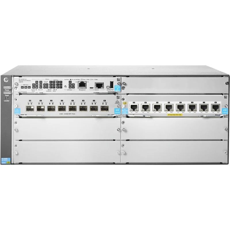 Commutateur HPE 5406R 8 ports 1/2.5/5/10GBASE-T PoE+/ 8 ports SFP+ (sans bloc d'alimentation) v3 zl2 JL002A
