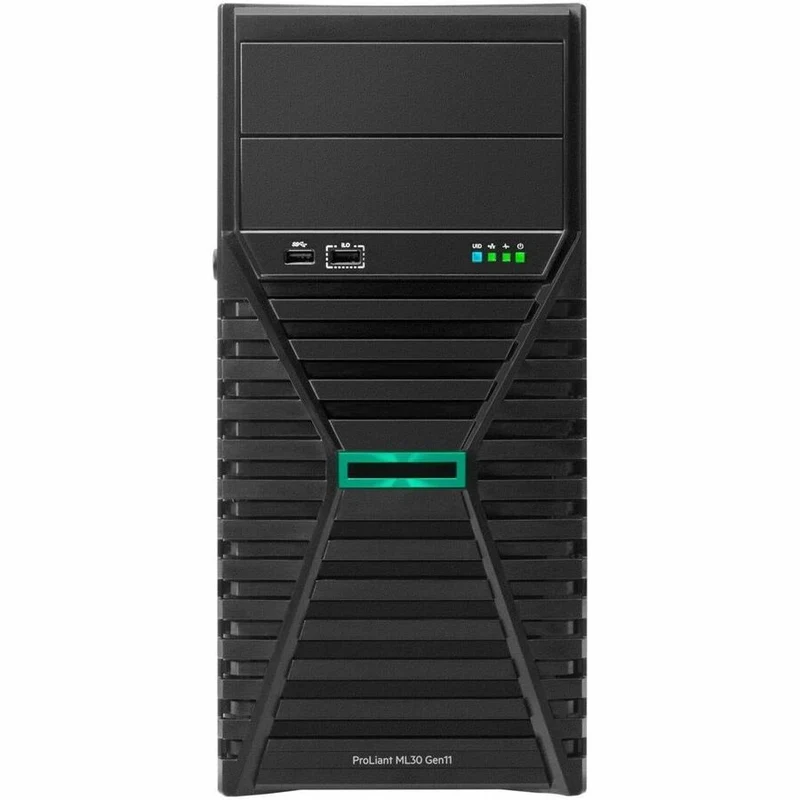 Serveur tour HPE ProLiant ML30 G11 4U - 1 x Intel Xeon E-2434 3.40 GHz - 32 Go de RAM - 1.92 To SSD - (2 x 960 Go) Configuration SSD - Serial ATA/600, 12 Gb/s SAS, contrôleur NVMe P72995-005