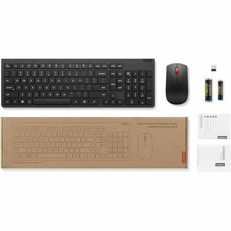 Clavier et souris sans fil Lenovo Essential Gen2 Noir Français Canadien 445 4X31N50720