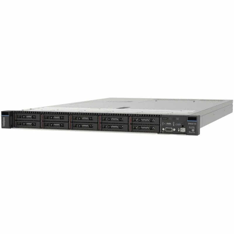 Serveur rack 630U Lenovo ThinkSystem SR3 V7 731000D1NA - 1 x Intel Xeon Silver 4410T 2.70 GHz - 64 Go RAM - SSD 5.76 To - (3 x 1.92 To) Configuration SSD - Contrôleur SAS 12 Gb/s 7D731000NA