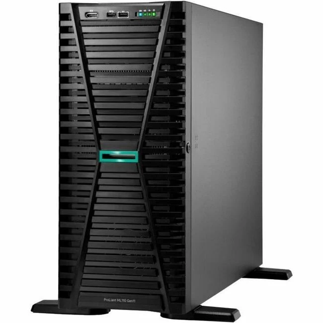Serveur tour HPE ProLiant ML110 G11 4.5U - 1 x Intel Xeon Bronze 3408U 1.80 GHz - 16 Go de RAM - Disque dur 4 To - (1 x 4 To) Configuration du disque dur - Contrôleur Serial ATA P55534-001