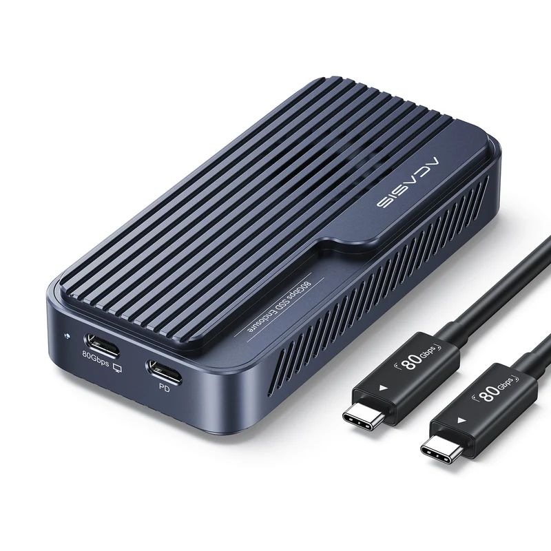 Acasis 80Gbps M.2 NVMe SSD Enclosure with Temp-Control Fan & PD Port