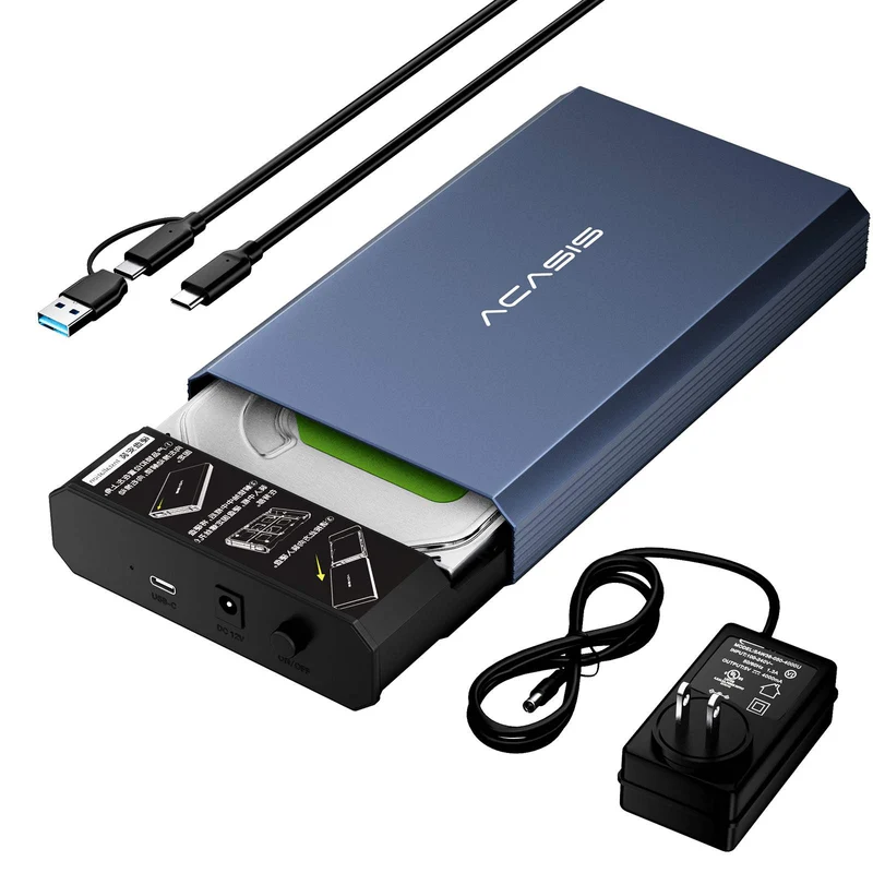 Acasis 10Gbps USB 3.2 Gen 2 SATA Hard Drive Enclosure for 3.5 & 2.5 Inch HDD