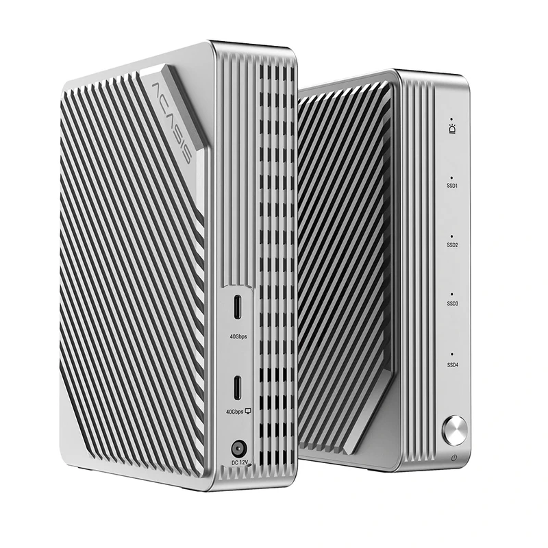 Acasis 4 Bay 40Gbps M.2 NVMe RAID SSD Enclosure Compatible with Thunderbolt 4/3