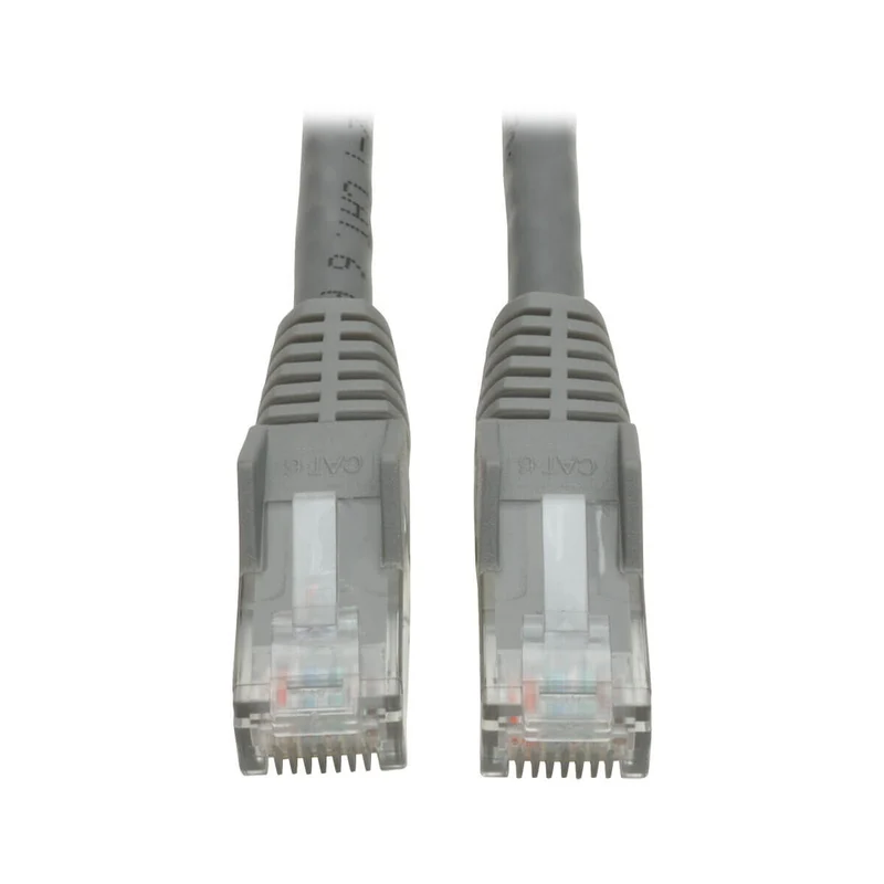 Tripp Lite N201-002-GY Cat6 Gigabit Snagless Molded (UTP) Ethernet Cable (RJ45 M/M), PoE, Gray, 2 ft. (0.61 m)