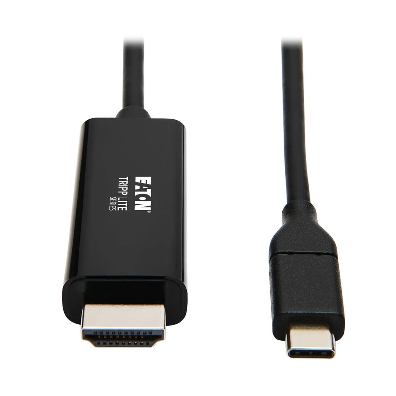 Tripp Lite U444-006-H4K6BE USB-C to HDMI Adapter Cable (M/M), 4K 60 Hz, 4:4:4, Thunderbolt 3 Compatible, Black, 6 ft. (1.8 m)
