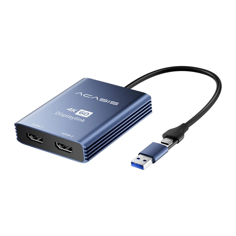 Acasis USB C to Dual HDMI 4K Display Adapter with DISPLAYLINK for Mac