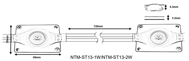 Modules LED pour éclairage latéral NTM-Z18 ou rétroéclairage NTM-ST13