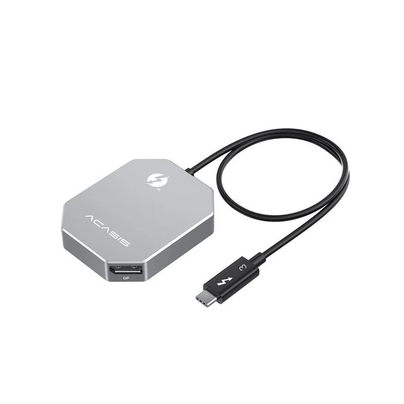 [Intel Certified] Acasis Thunderbolt 3 4K 60Hz Dual DisplayPort Adapter for Mac/Windows