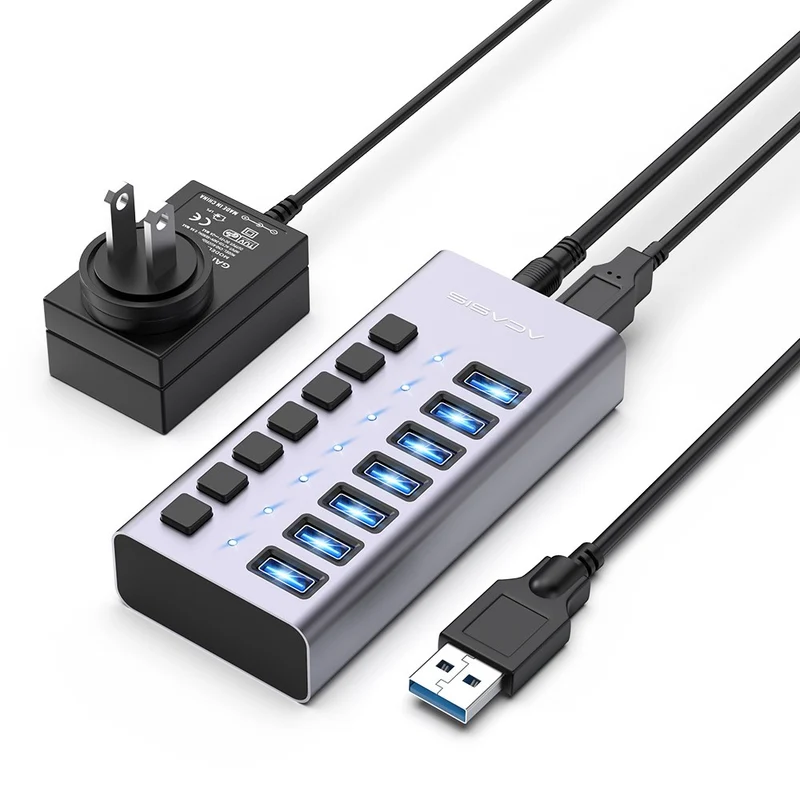 Acasis 7 Ports USB 3.1 Hub with Individual On/Off Switches Splitter