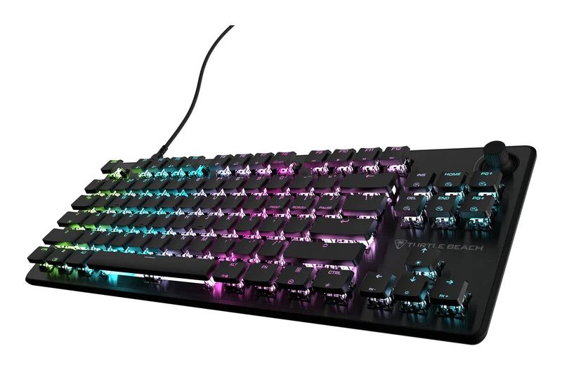 Turtle Beach Vulcan II TKL Black RGB Tenkeyless Mechanical PC Gaming Keyboard – UK Layout, Hot-Swappable Linear Switches, Per-Key RGB lighting, Volume Wheel, Sound Dampening, Anti-Ghosting