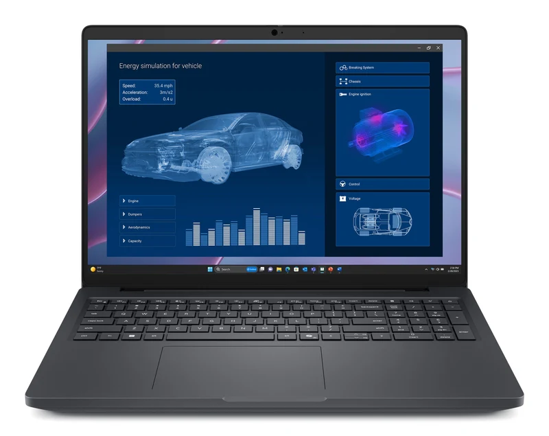 DELL Pro Max 16 MC16255 Copilot+ PC AMD Ryzen AI 7 PRO 450 Mobile workstation 40.6 cm (16") WUXGA 32 GB LPDDR5x-SDRAM 1 TB SSD NVIDIA RTX PRO 500 Blackwell Wi-Fi 7 (802.11be) Windows 11 Pro Black UK English