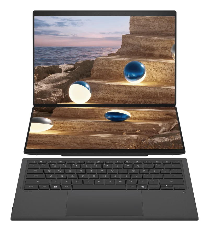 ASUS Zenbook Duo UX8407AA-SN429W Copilot+ PC Intel Core Ultra 9 386H Laptop 35.6 cm (14") Touchscreen 3K 16 GB LPDDR5x-SDRAM 1 TB SSD Wi-Fi 7 (802.11be) Windows 11 Home Grey QWERTY UK English