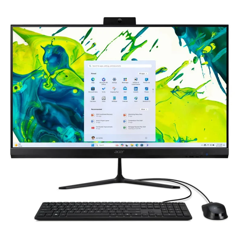 Acer Aspire C27-2G Intel Core 5 120U 68.6 cm (27") 1920 x 1080 pixels All-in-One PC 16 GB DDR4-SDRAM 1 TB SSD Windows 11 Home Wi-Fi 6 (802.11ax) Black